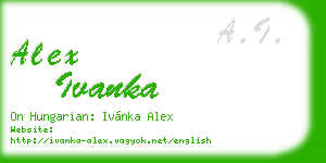 alex ivanka business card