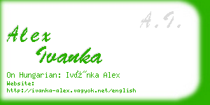 alex ivanka business card